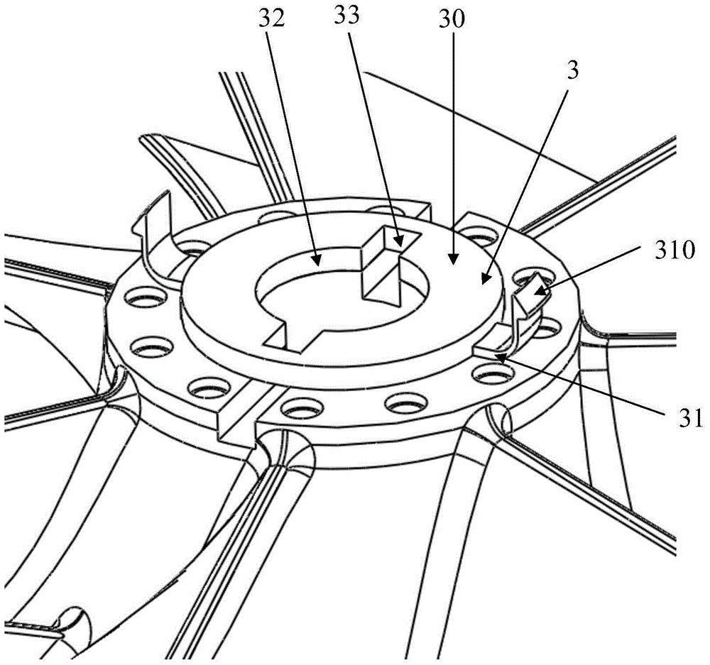 A centrifugal blower air guide impeller assembly