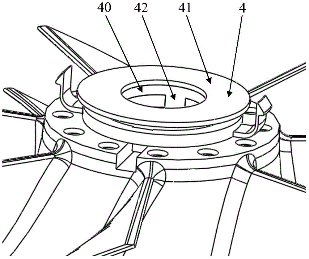 A centrifugal blower air guide impeller assembly