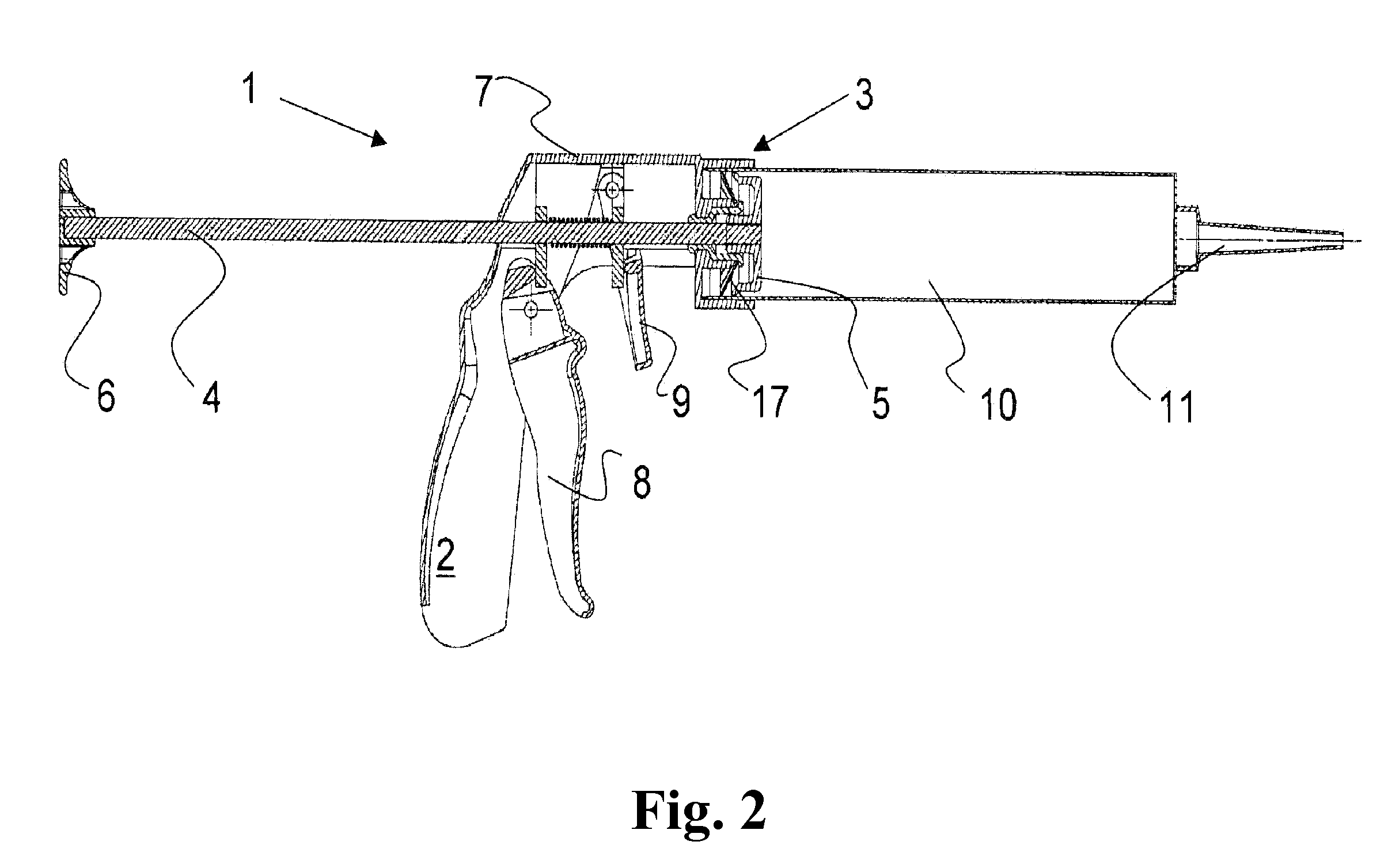 Cartridge pistol with a cartridge holder