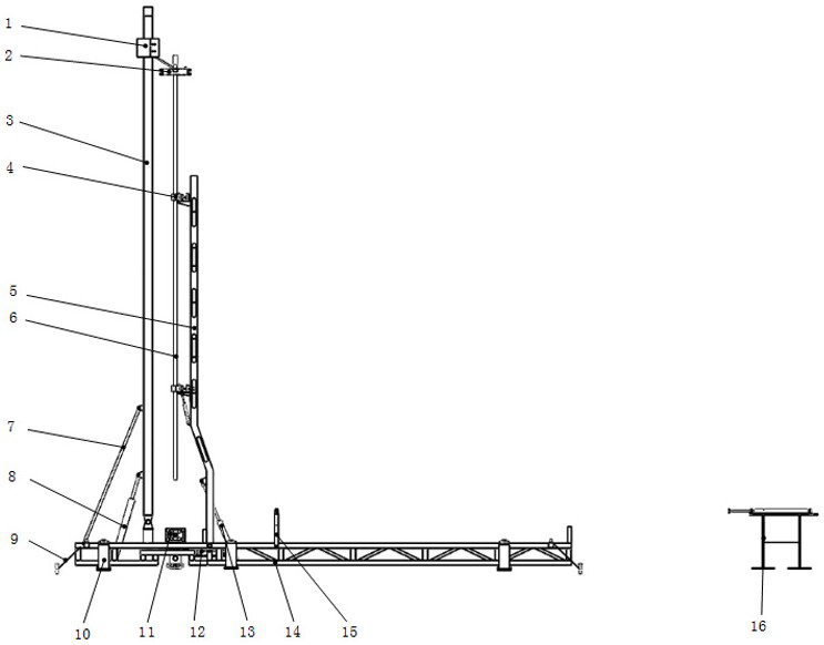 An integrated guide type vertical workover catwalk for wellhead positioning and its application method