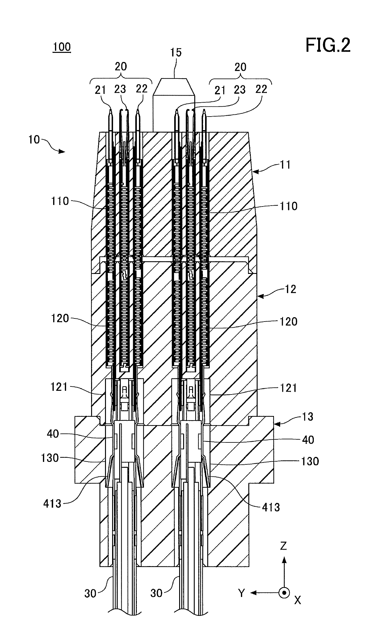 Electrical connector having a high speed signal transmission with a high-density structure