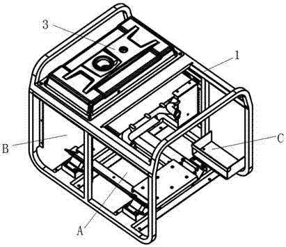 A heat dissipation and heat insulation structure of a side-mounted muffler for a generator