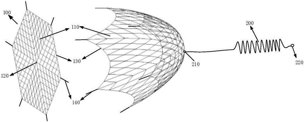 Hexagonal rope net storage and packaging method for on-orbit capture