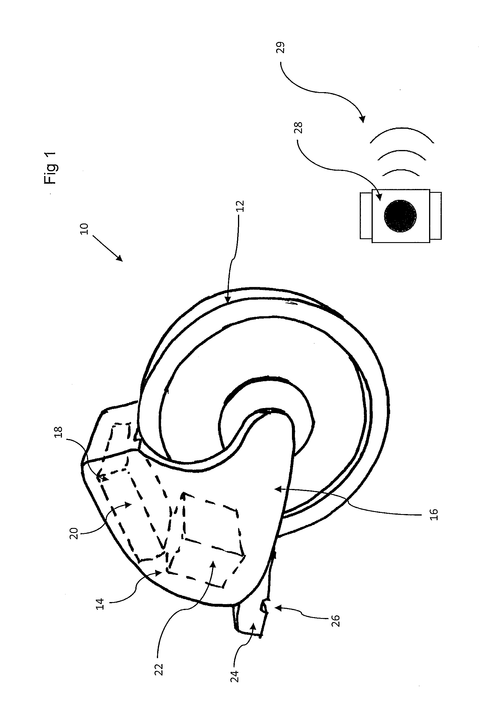 Wheel assembly for a golf trolley