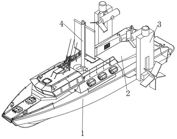 Unlimited endurance unmanned naval vessel integrating inspection and fight