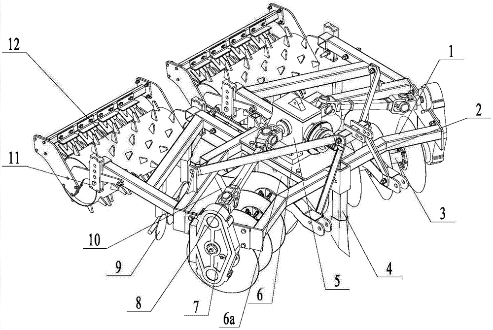 Driving ditching and land preparation all-in-one machine