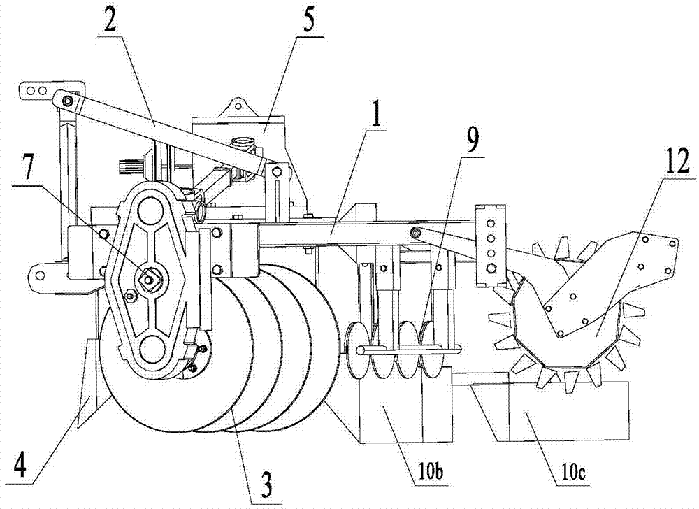 Driving ditching and land preparation all-in-one machine