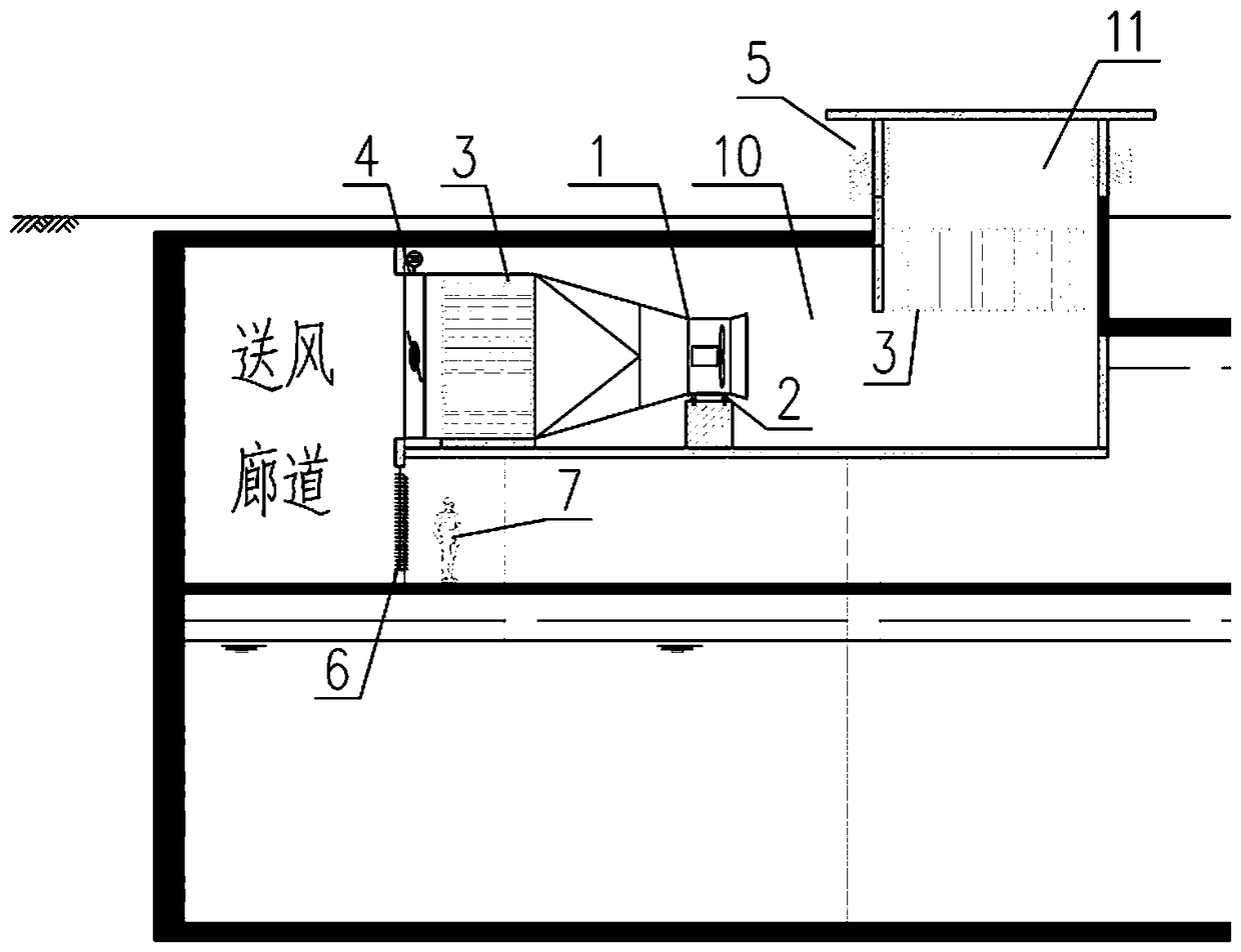 Air-hose-free ventilation system applicable to underground type water treatment structure