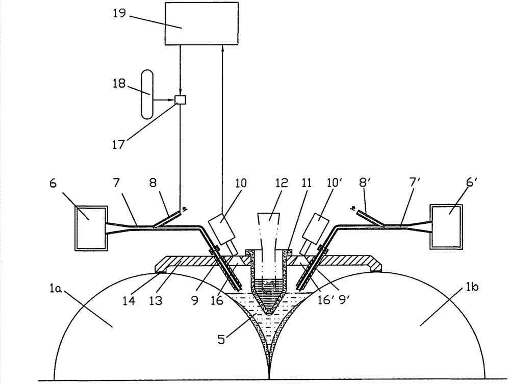 Method and device for preventing thin-strip continuous casting molten bath surface from contaminating