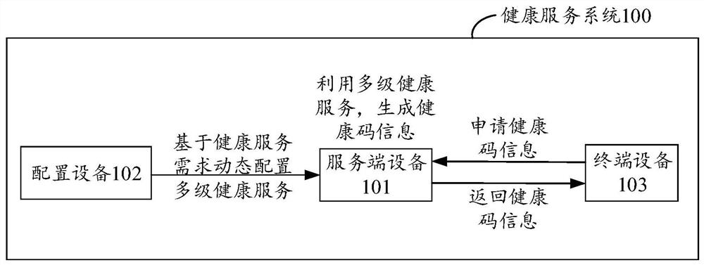 Health service and code information processing method, equipment, system and storage medium