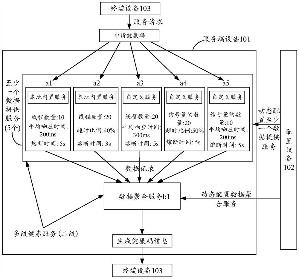 Health service and code information processing method, equipment, system and storage medium