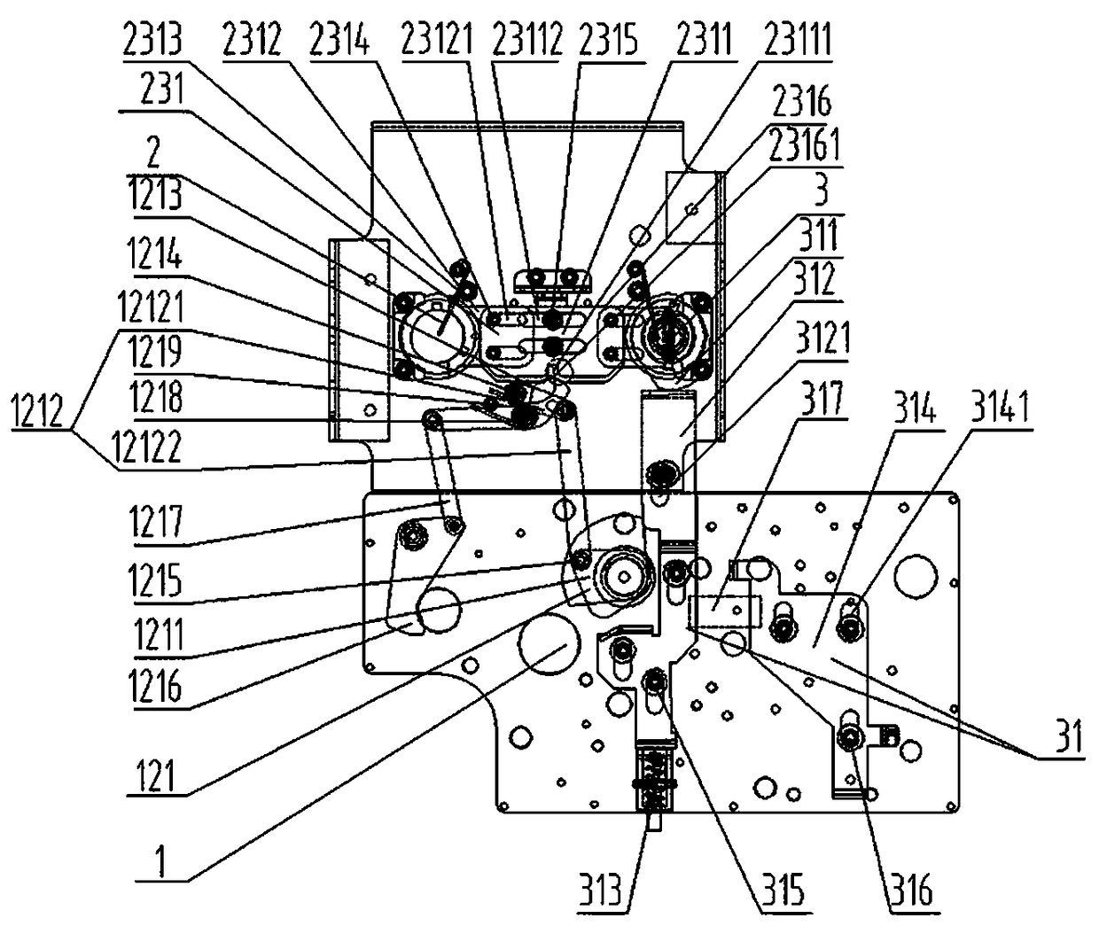 Vacuum switch ring main unit operating mechanism