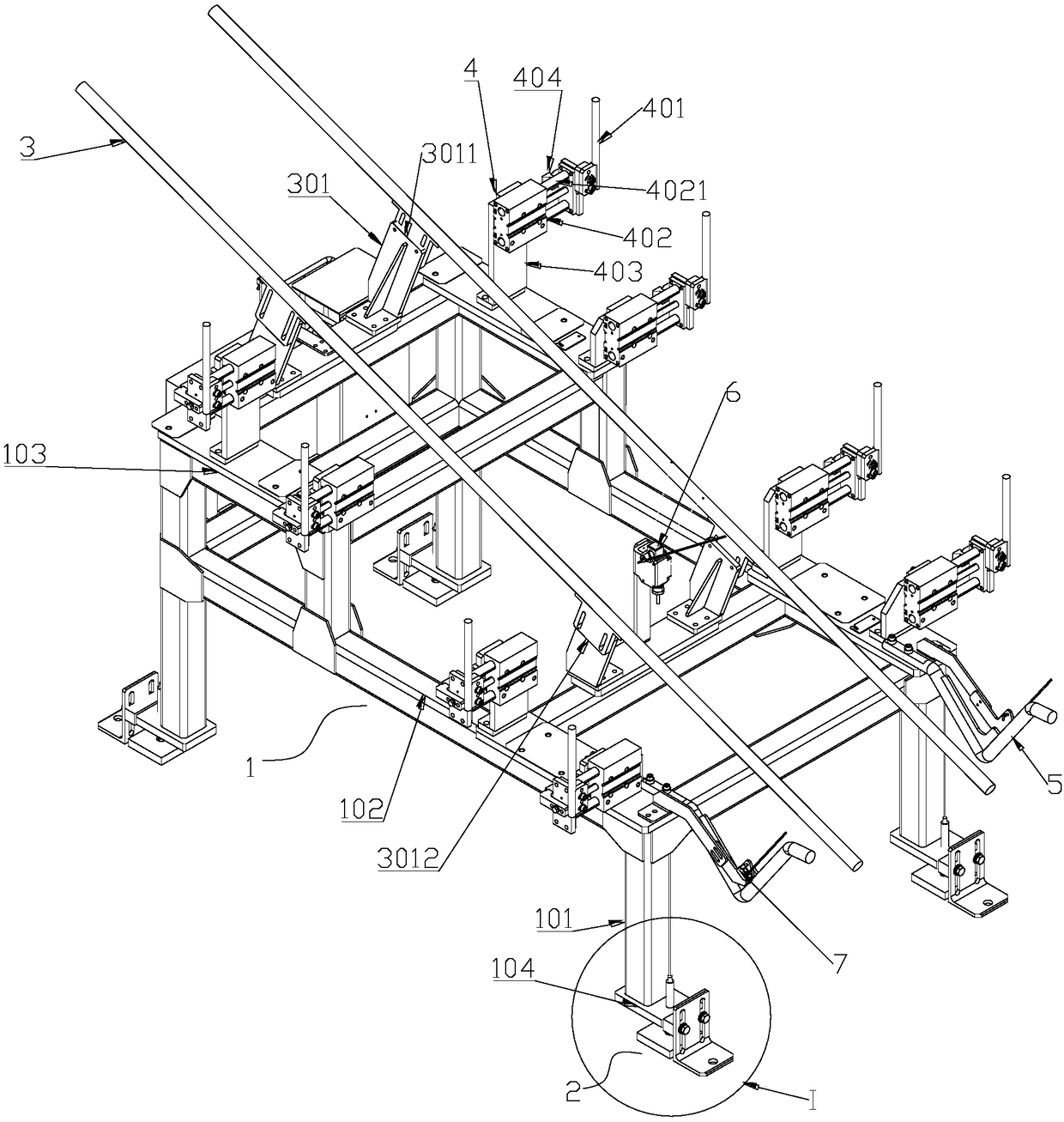 A centering platform of a ceiling automatic production line