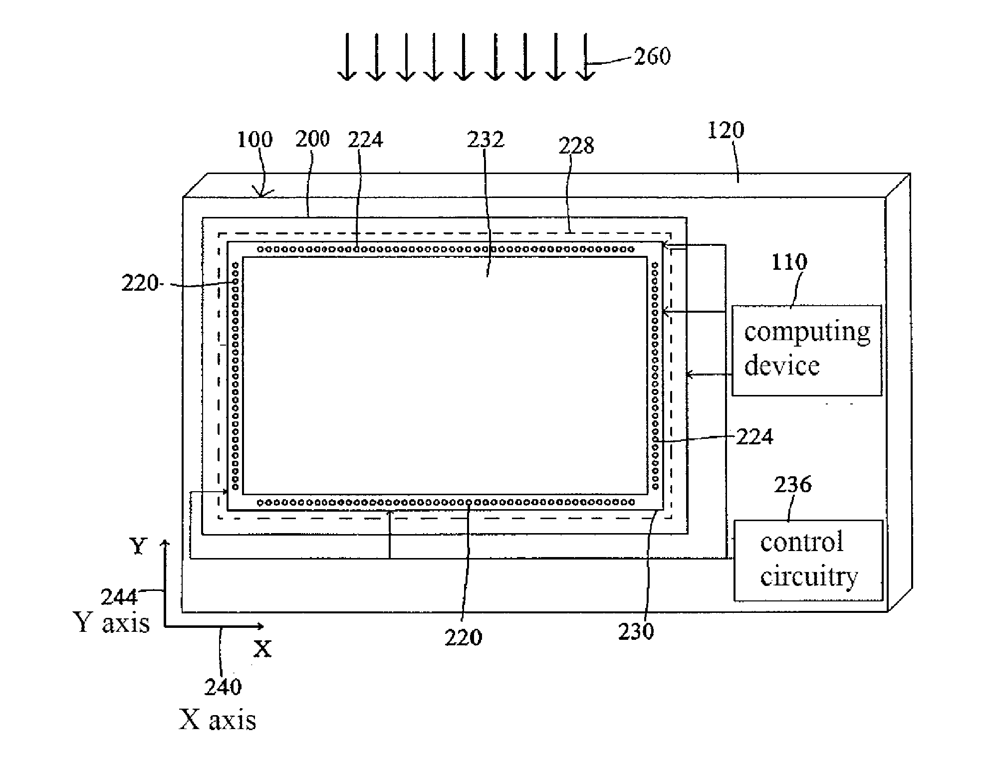 Method and Device for Adjusting Brightness of an Optical Touch Panel