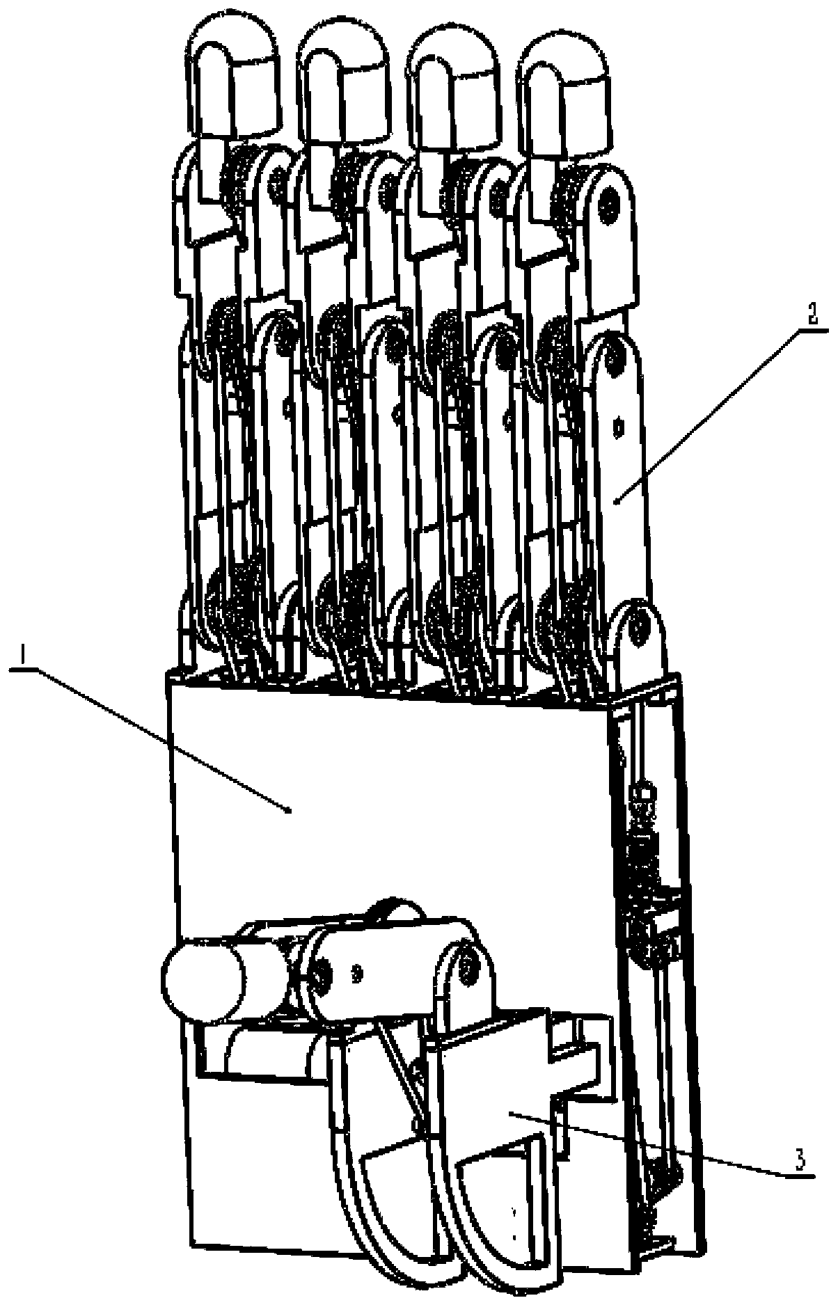 Rope-driven under-actuated five-finger manipulator