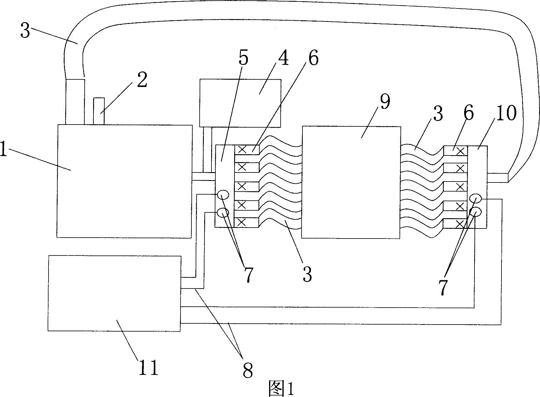 Heating method of concrete post stressed beam channel and heating device
