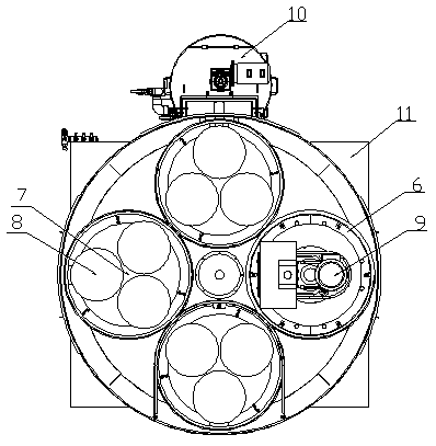 Continuous multi-station curved face polisher sand liquid circulating and protecting device