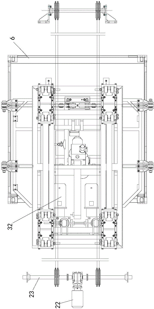 A loading system at the end of a container