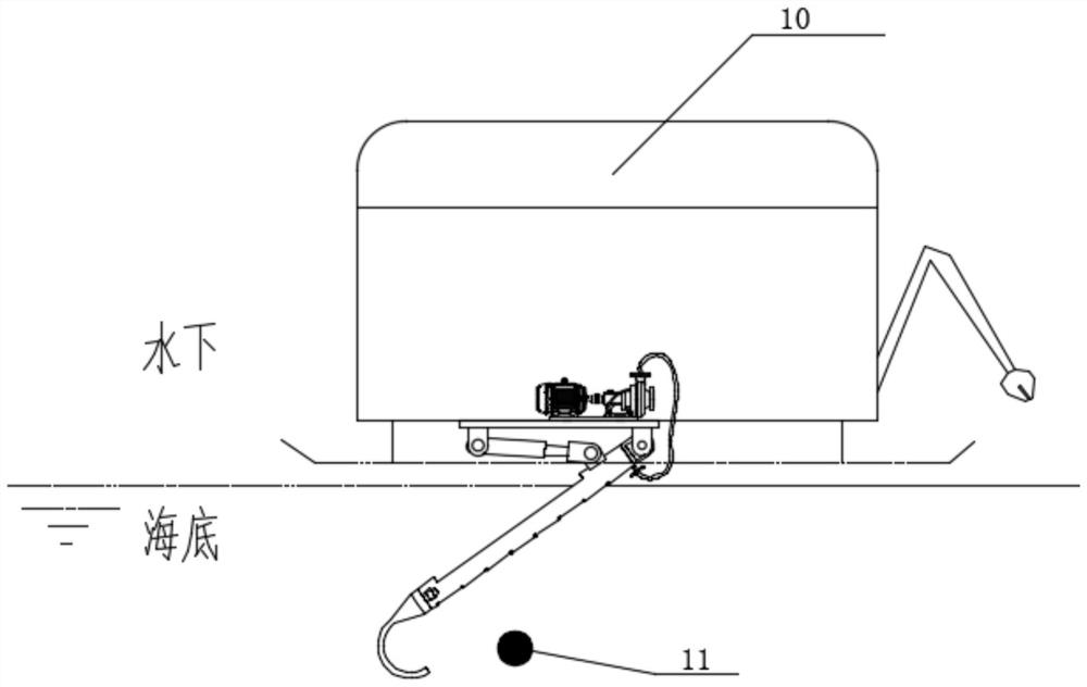 A cleaning and probing tool for buried submarine cable and its operation method