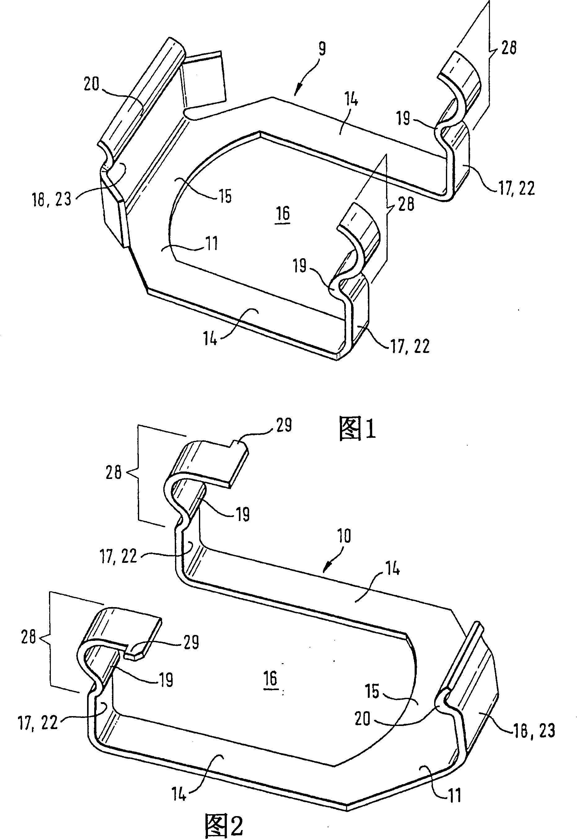 Connection element for the captive mounting of a lever-like cam follower
