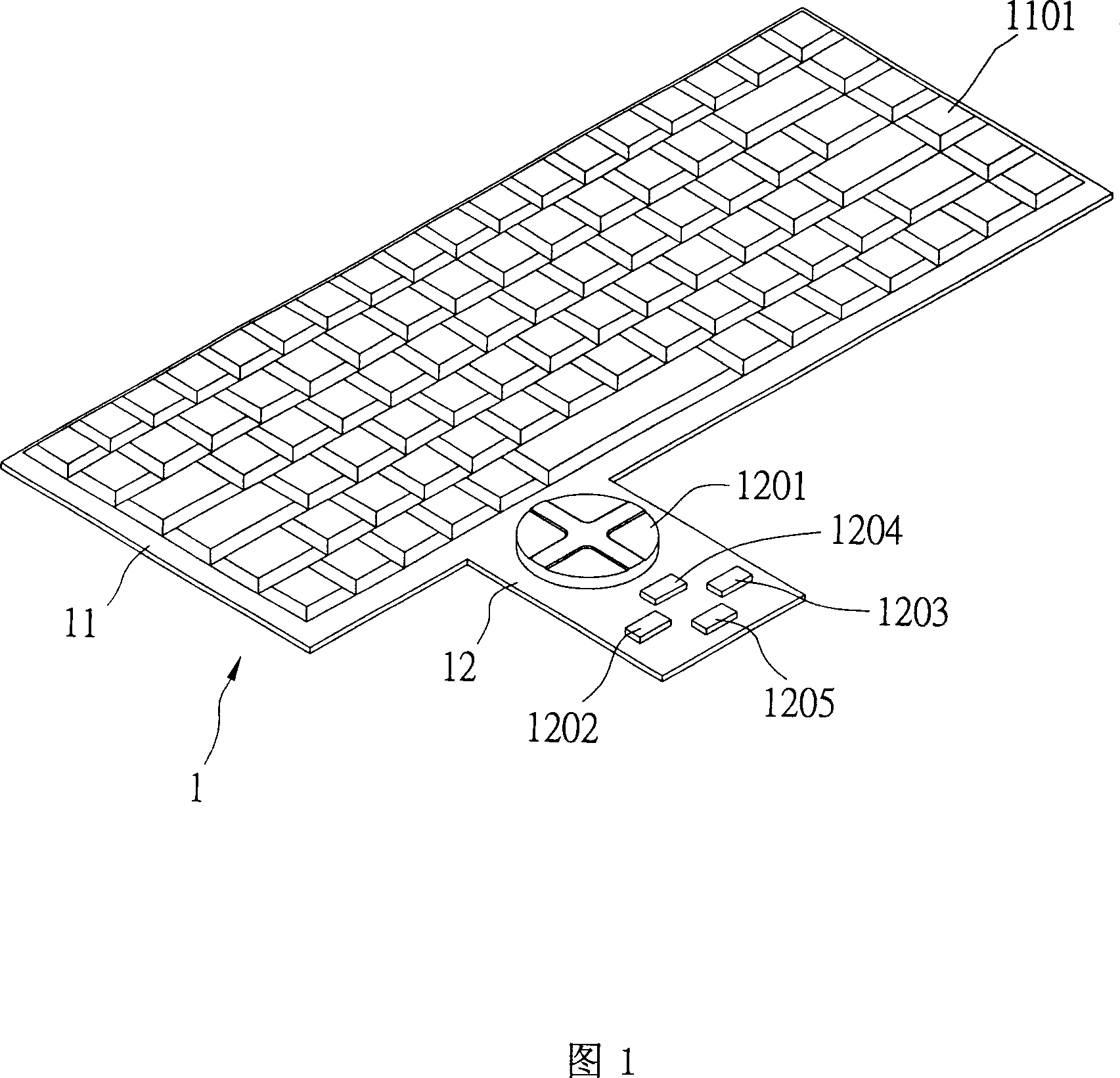 Keyboard device with direction-pointing function and method