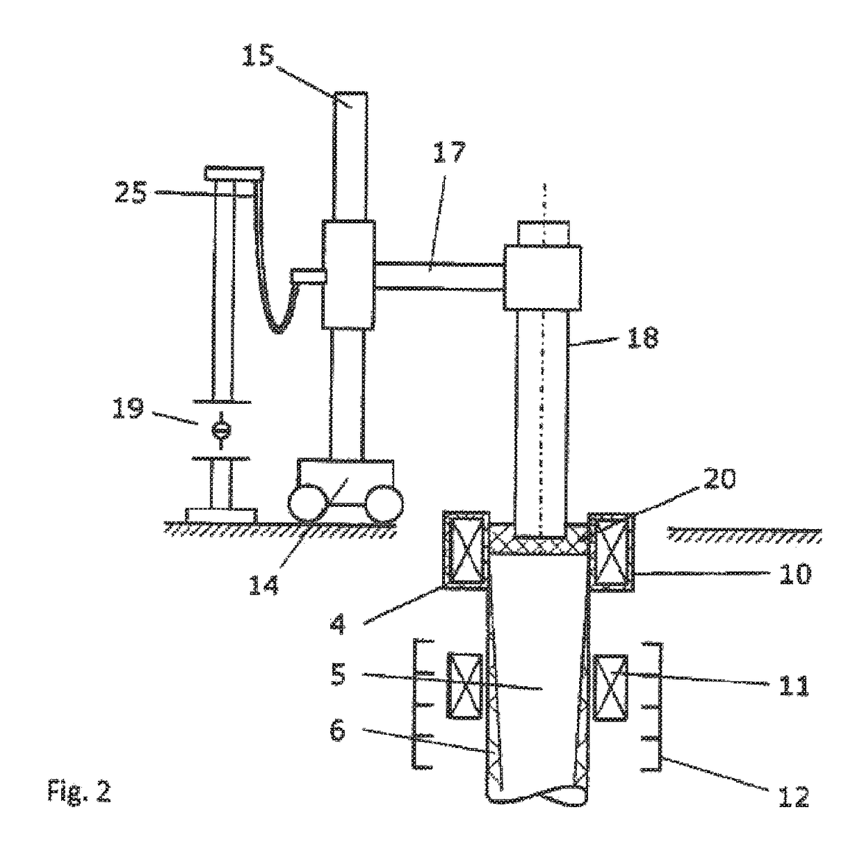 Method and plant for the production of long ingots having a large cross-section