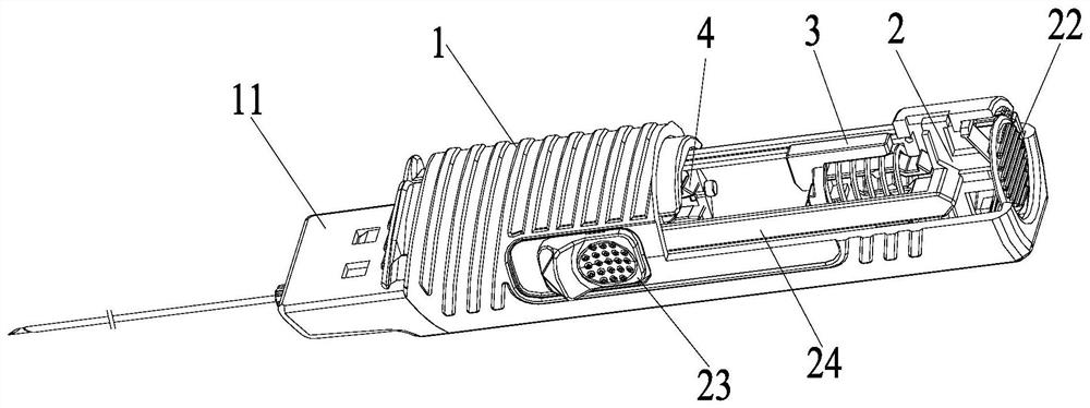 Biopsy needle excitation device and full-automatic biopsy device