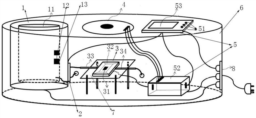 False tooth cleaning and residual liquid detecting device and method