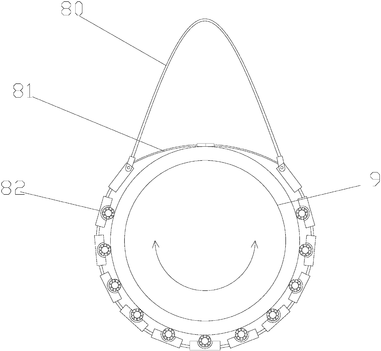 Natural gas pipe construction support device