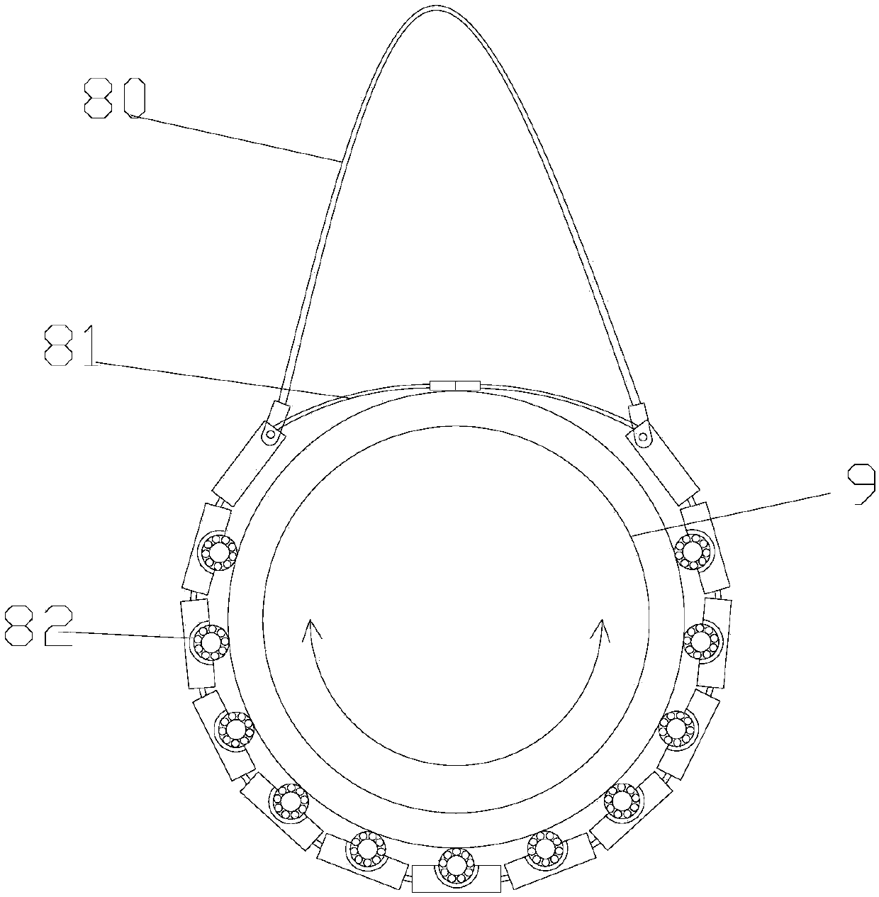 Natural gas pipe construction support device