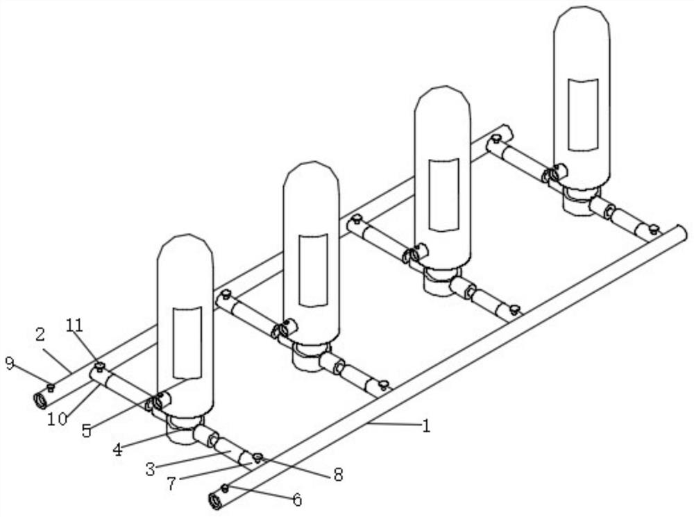 Water tank device for municipal pipe network water supply equipment