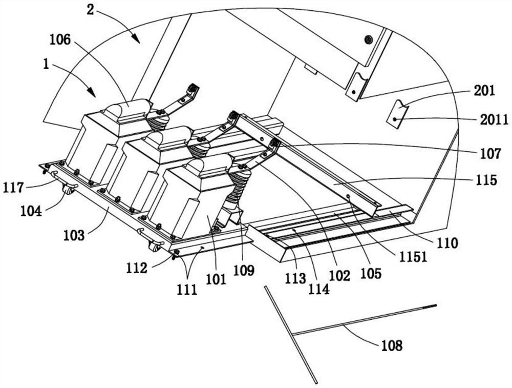 Voltage transformer handcart, application method thereof and power distribution cabinet