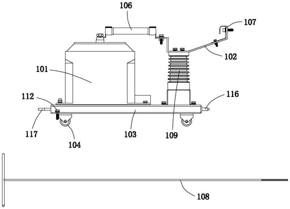 Voltage transformer handcart, application method thereof and power distribution cabinet