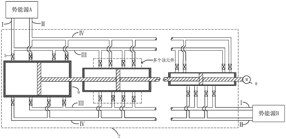 Self-adaptive hydraulic potential energy converting device