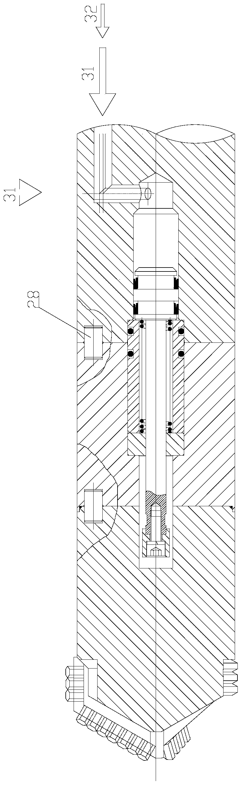 Double grouting nozzle device with self opening and closing function