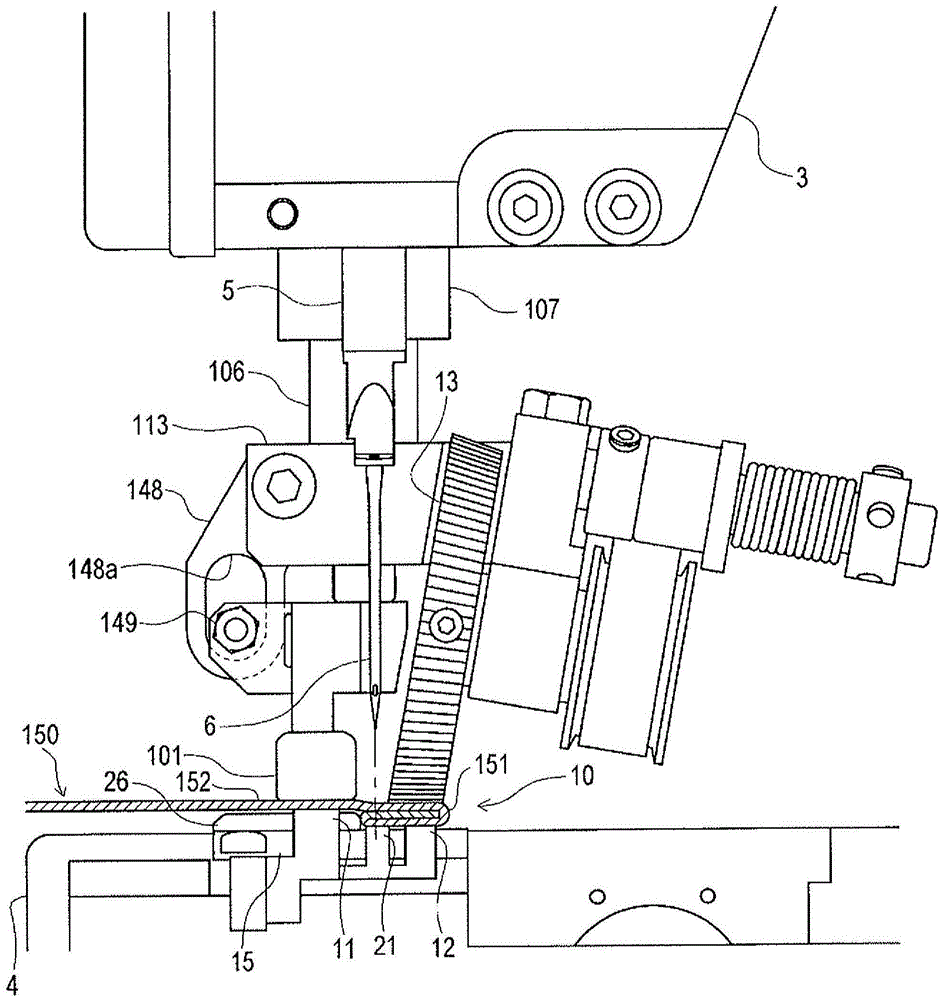 Gas cylinder type sewing machine