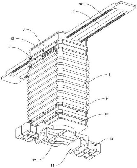 Gantry type stacking and lifting device based on energy-saving brick production