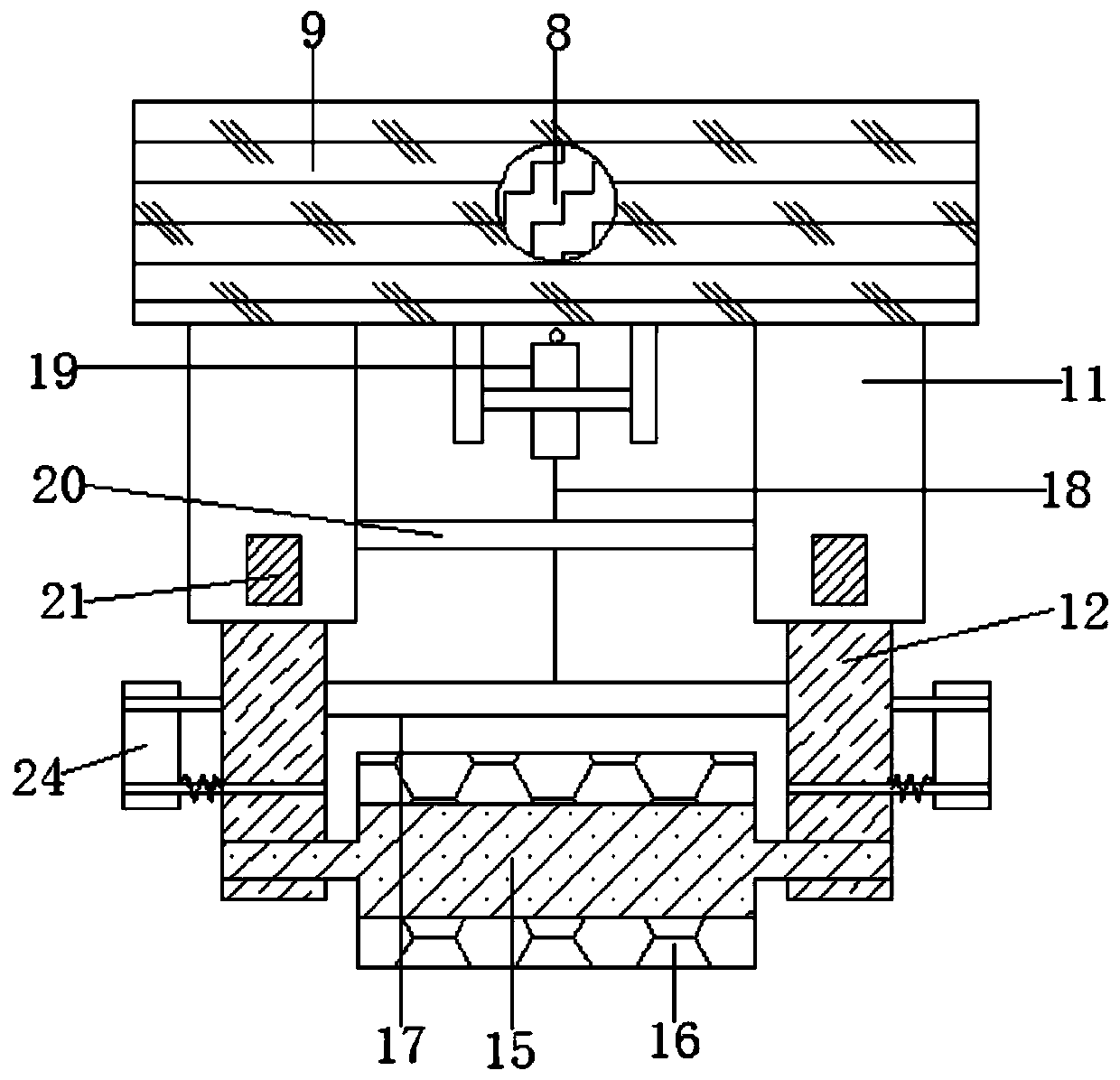 Film coating device for polycarbonate hollow plate