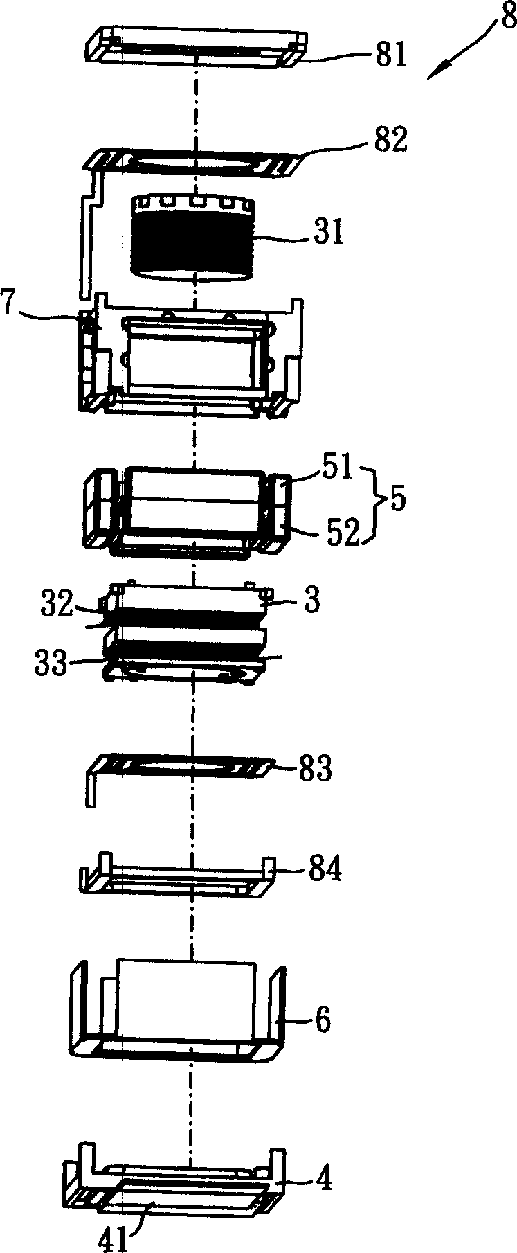Automatic focusing device for lens