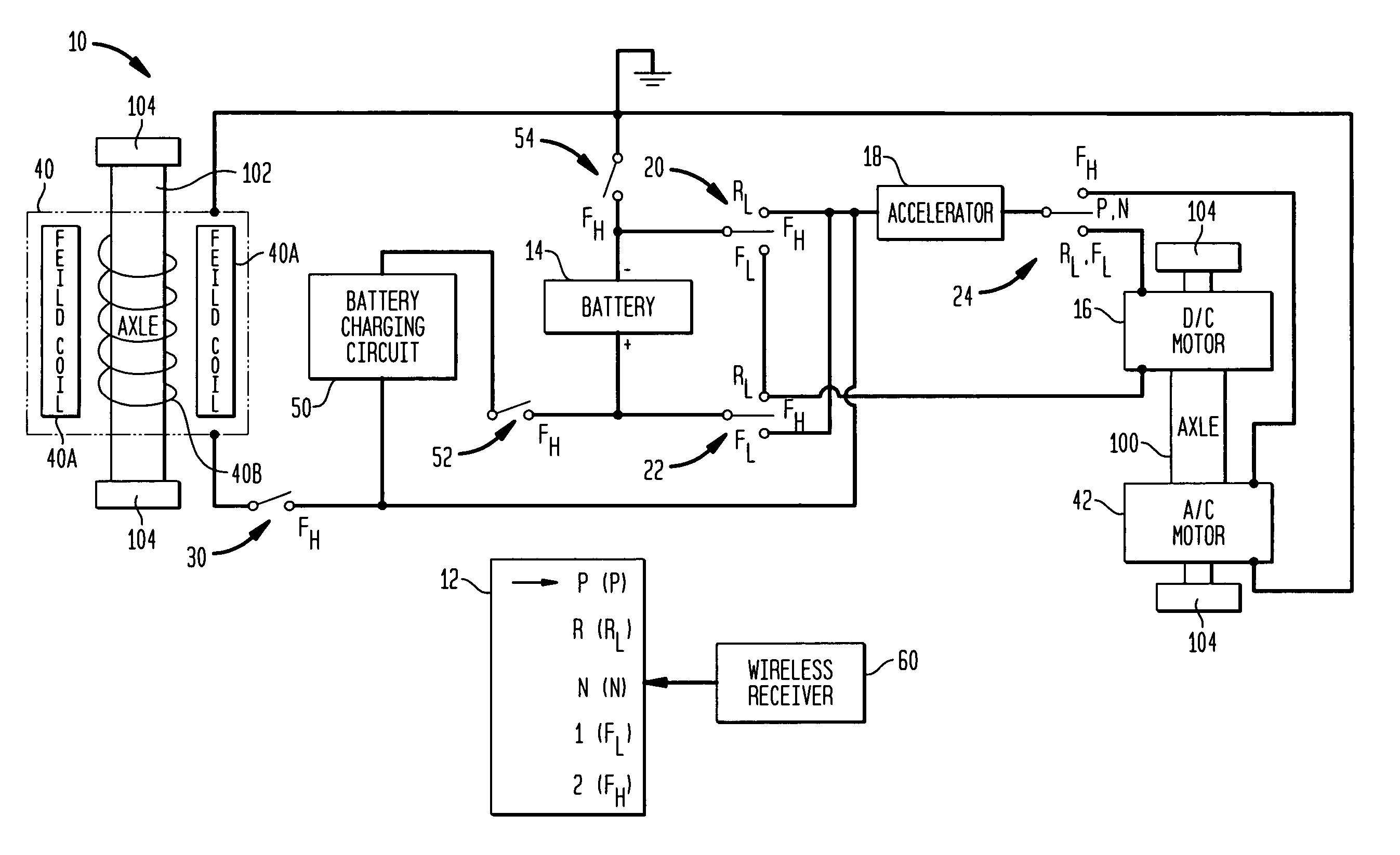 AC/DC system for powering a vehicle
