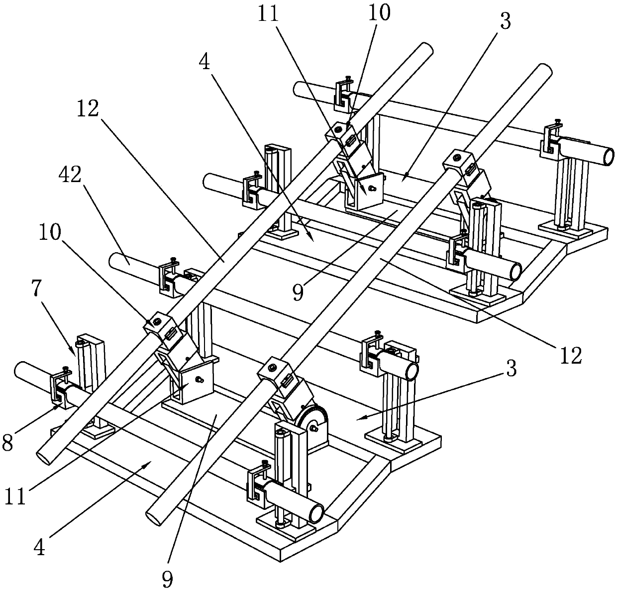 Integral mounting device for inclined surface pipeline