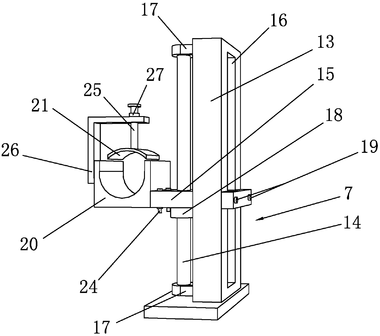 Integral mounting device for inclined surface pipeline