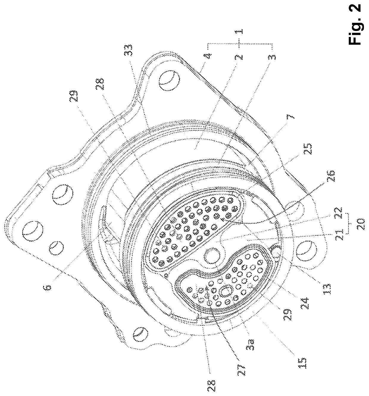 Pump comprising an axially acting spring gasket