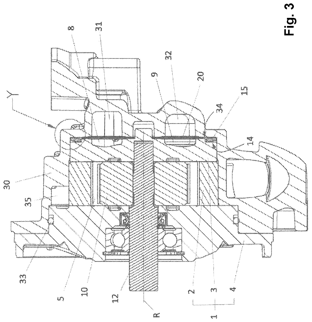 Pump comprising an axially acting spring gasket
