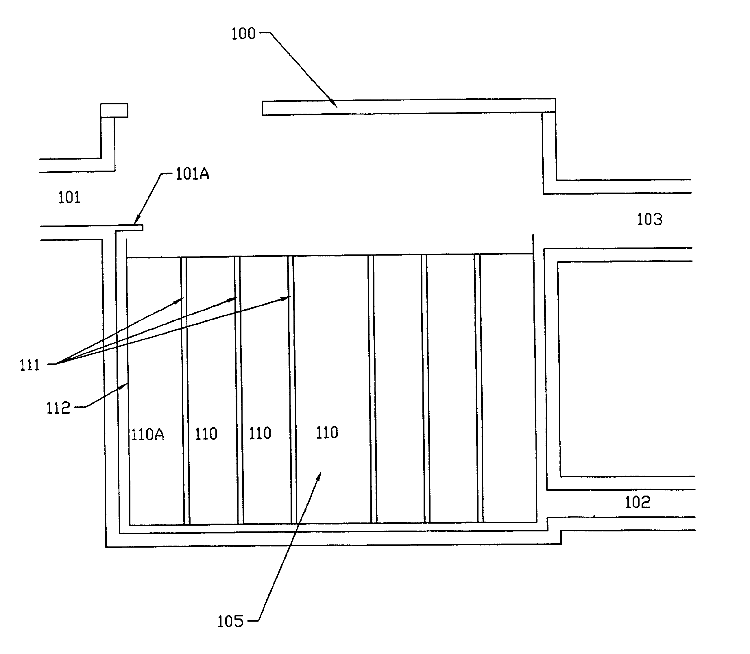 Filtering system for runoff water