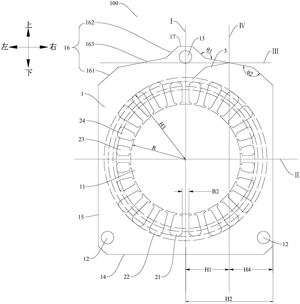 Stator punching piece, stator and compressor