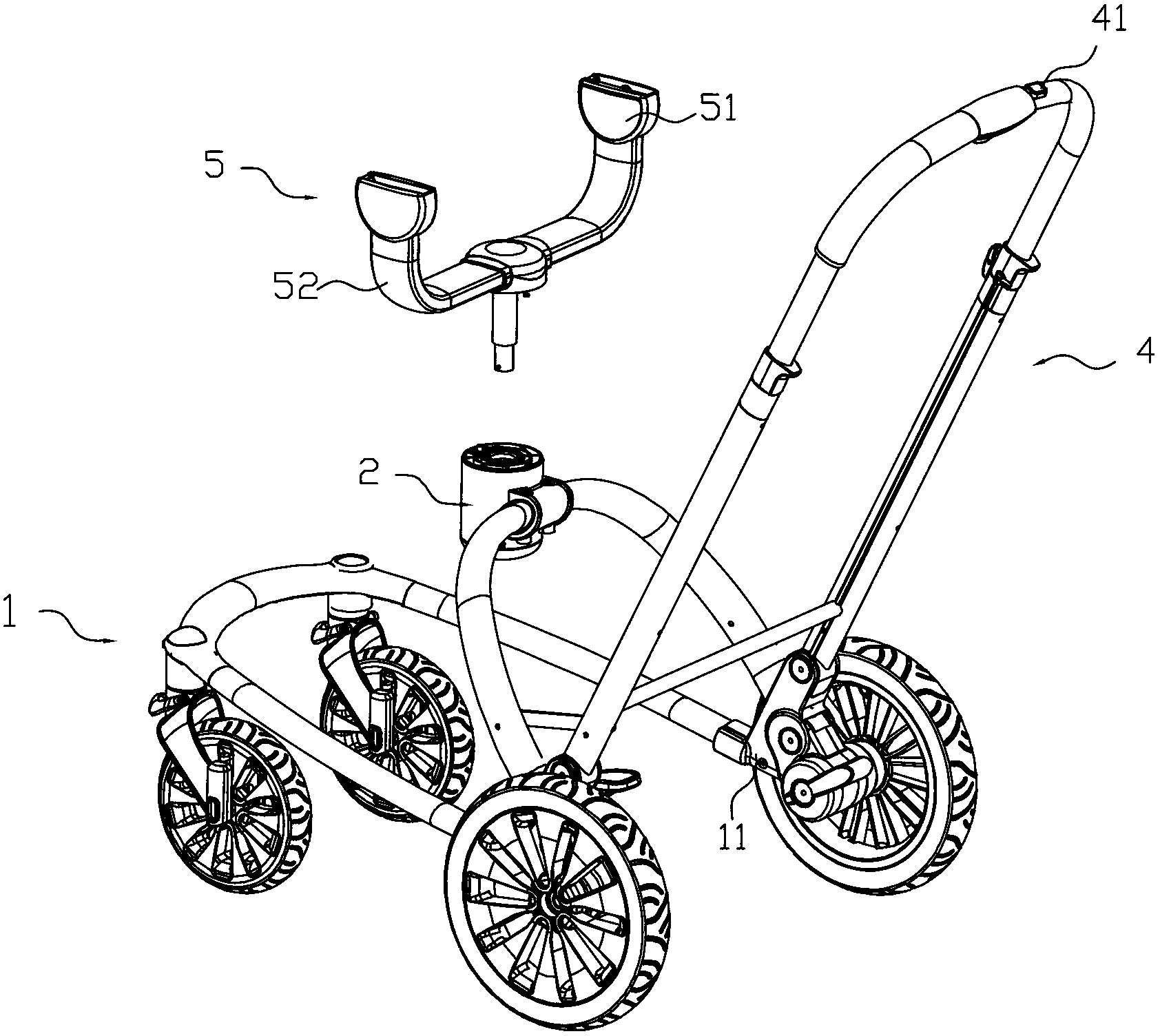 Electrodynamic-type seat direction-changing structure of baby carriage