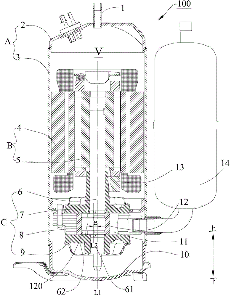 Rotary compressor and crankshaft thereof