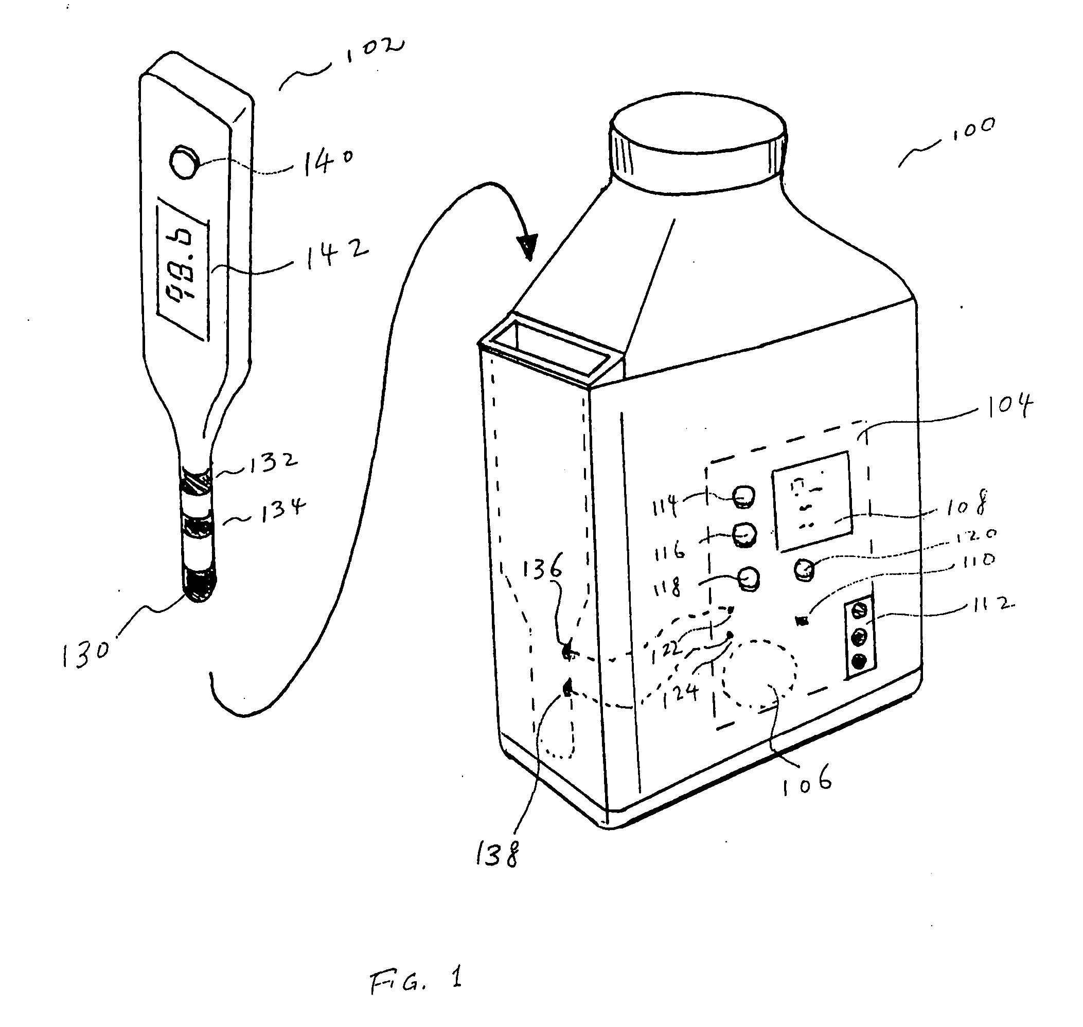 Portable container with speaker attached