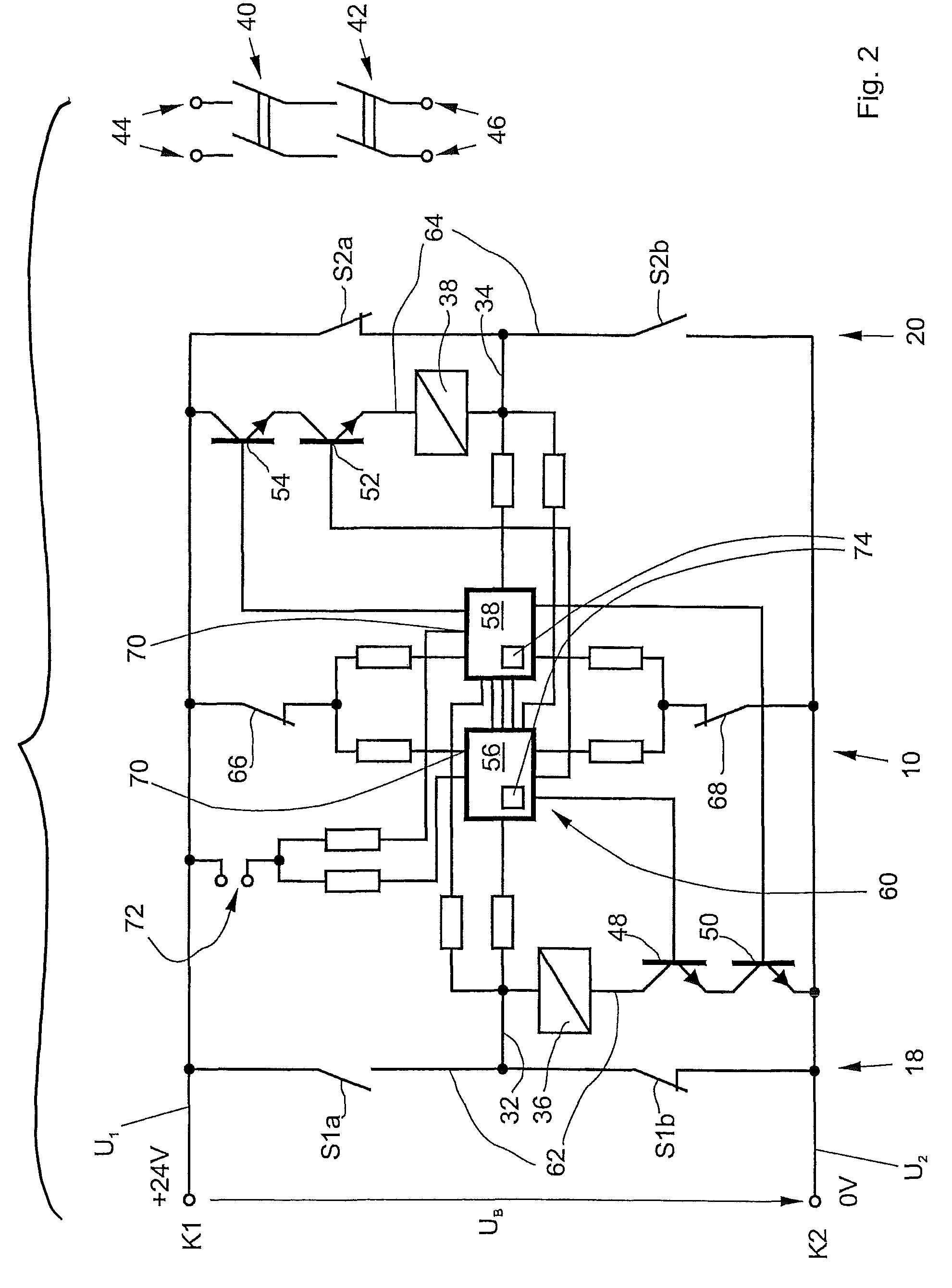 Safety switching apparatus and method for safely switching an electrical load on and off